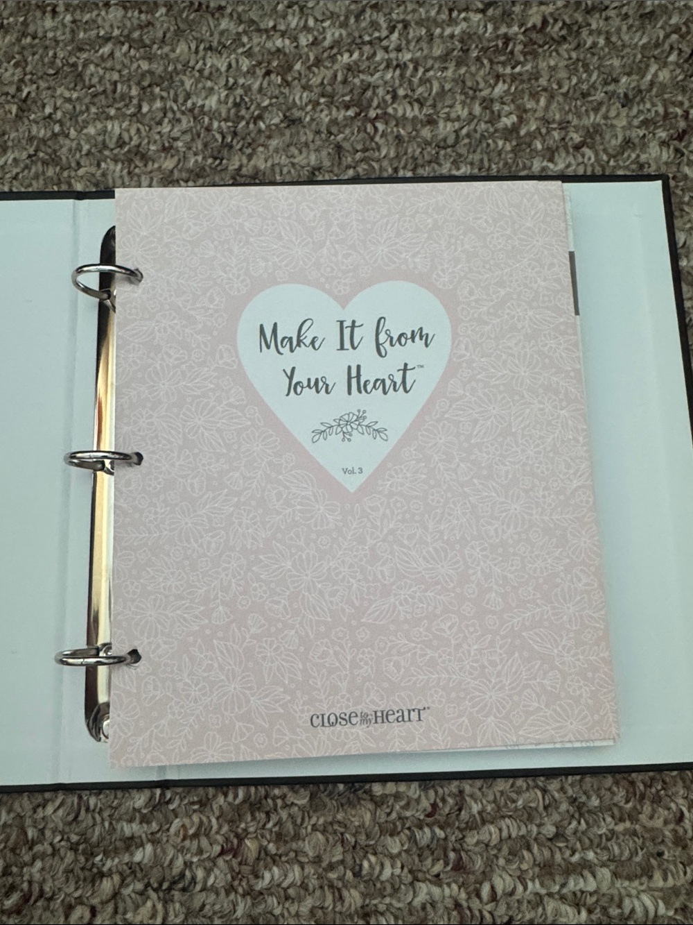 Close To My Heart Pink Floral Ring Binder Insert - Vol. 3 with binder
